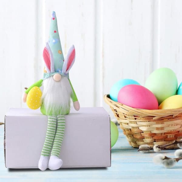 Easter Decorations, Faceless Easter Bunny, Dwarf Bunny with Carrot Nose, Long Legs, Plush Toys