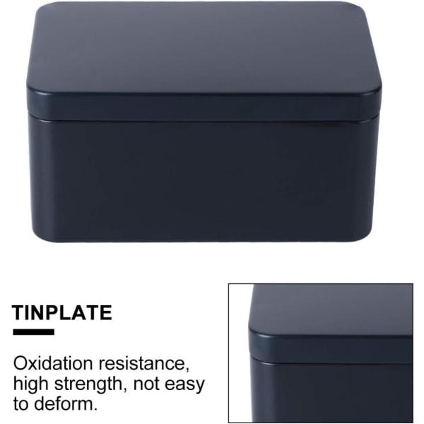 Rektangulär förvaringslåda i metall - Låda för te, kryddor - Plåt - 13 X 8 X 6 Cm - För sötsaker