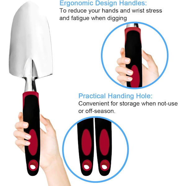 Trädgårdsredskap set, 3 st rostfritt stål handverktyg trädgårdspresentset inklusive handspad transplantation T
