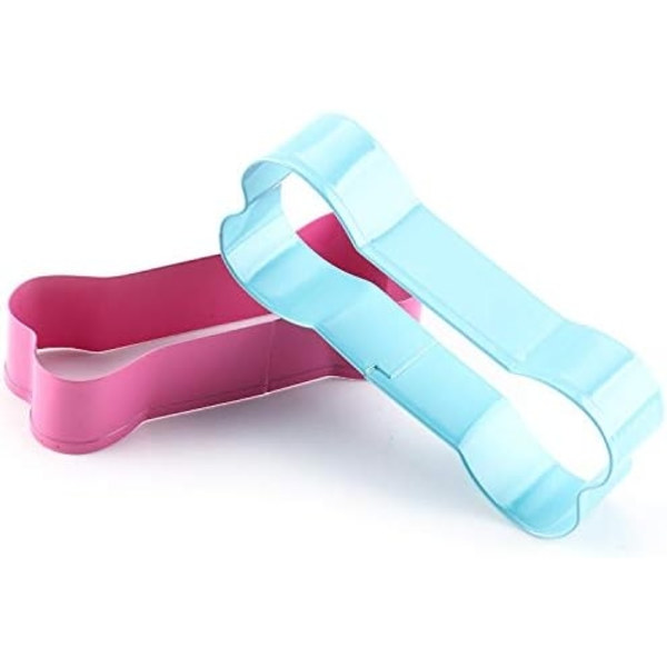 Keksform i form av hundben, set med rostfritt stål, färgglada BPA-fria hundbensformade kakskärare