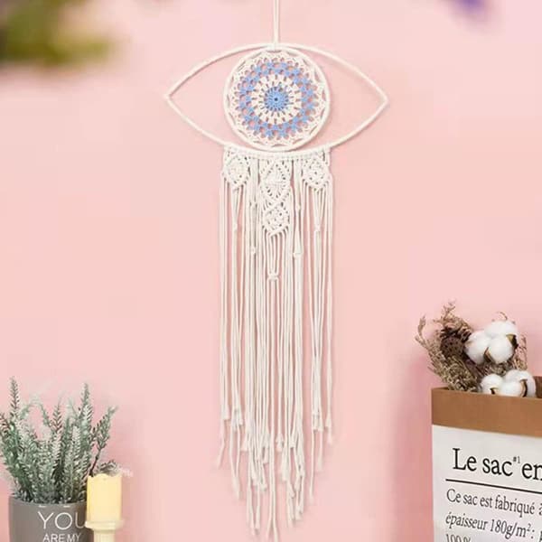 Stora Boho Drömfångare, Evil Eye Dream Catcher Hem, Sovrum Och Vägg, Handgjord Ögonväggdekor
