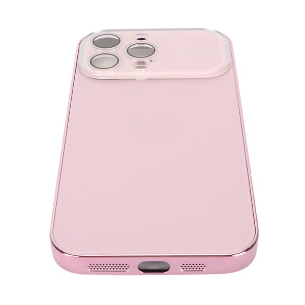 Electroplated Phone Case with Large Window Lens Camera Protection Shockproof Phone Protective Cover Anti-Scratch Pink for iPhone 14 Pro