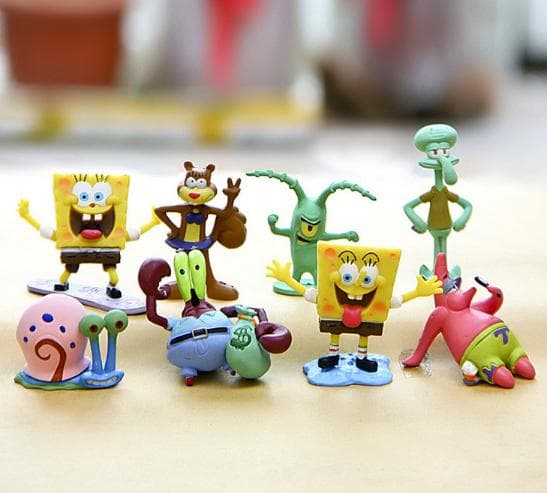 8-pack Svampbob Fyrkant Figurer Spongebob Squarepants julklappar
