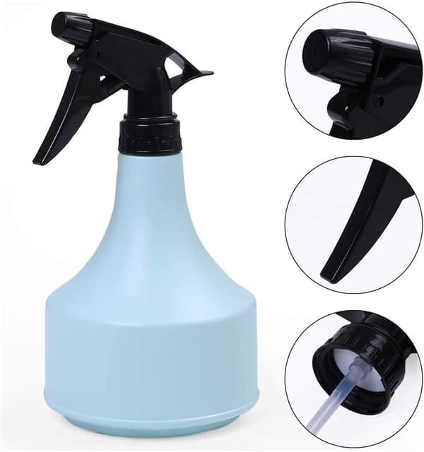2-pack 600 ml sprayflaska, sprayflaska, plastvattensprayflaska, triggermunstycke för rengöring, H
