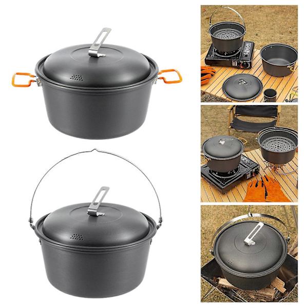 Kastrull med lock, lämplig för camping, picknick...
