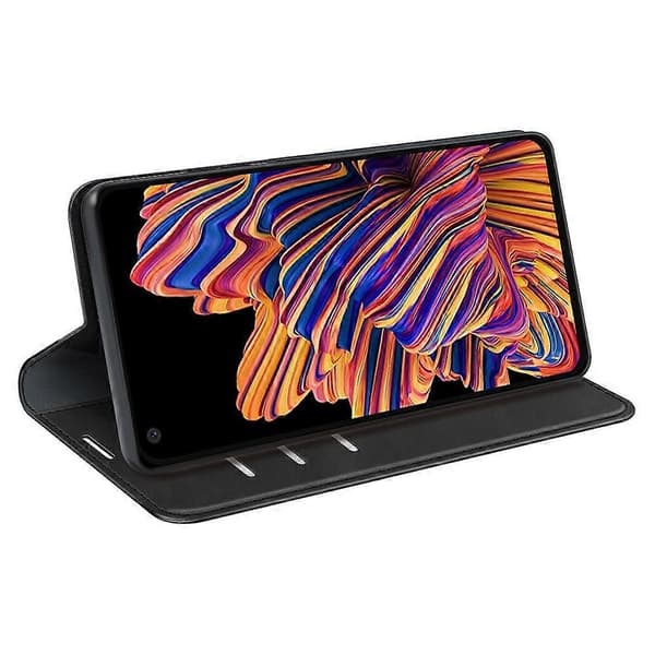 For Samsung Galaxy Xcover Pro PU Leather Attached TPU Inner Case Stand Function Magnetic Auto-absorbing