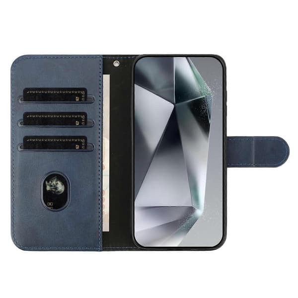 Dobbeltfoldet S-formet Læder Telefoncover Marineblå Navy Blue For Honor 200 5G