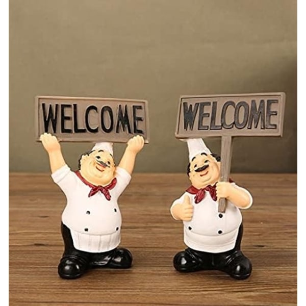 Kockornament - Dekorativa restaurangfigurer i harts, söta miniatyrstatyer, prydnadsföremål, välkomstskylt