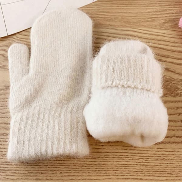 Dam Enfärgad Hel Fingerhandskar Tjockt Fleece Foder Stretchig K...