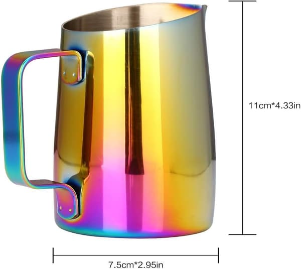 Espressomjölkskummare i rostfritt stål, kaffelattekonstmugg 420ML