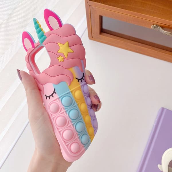 Pop It Fidget Legetøjs Telefon Cover til iPhone Beskyttelse Blødt Silikon - Spot Salg iphone11