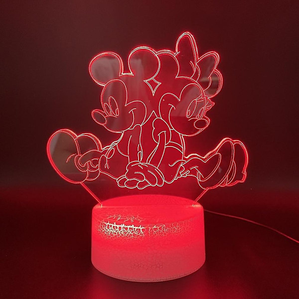 Minnie Mickey 3d LED-nattlampa för barn sovrum bordslampa