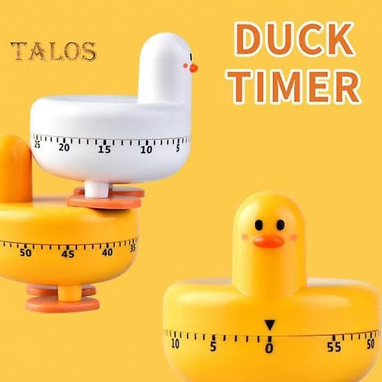 Cooking Timer Accurate Timing Long Lasting Portable Fantastic Lovely Duck Mechanical Study Timer for Office yellow