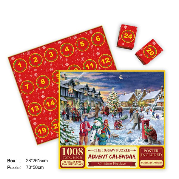 Julekalender med Nedtelling Blind Box 1008-dels Puslespill for Voksne Avslapping Overraskelsesgave