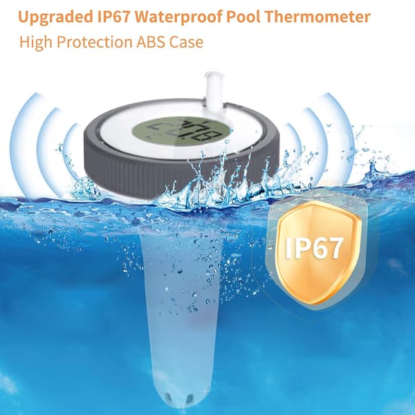 Digital trådløs flydende pooltermometer, vandtermometer, indendørs og udendørs pooltermometersæt, velegnet til swimmingpools, boblebade osv.