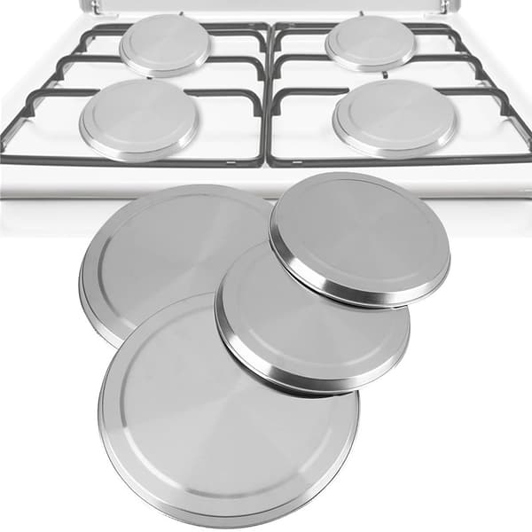 4 stk. kogepladebetræk i rustfrit stål til elektriske kogeplader