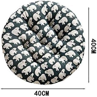 Rund sittdyna Tatami-dyna, tjock stolsdyna, 100 % bomullslinne