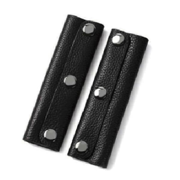 2 Pcs Bag Handle Covers Anti-strangle Hand Knobs Faux Leather Comfortable Feel Suitcase Handle Wrap Luggage Decor KAESI Black