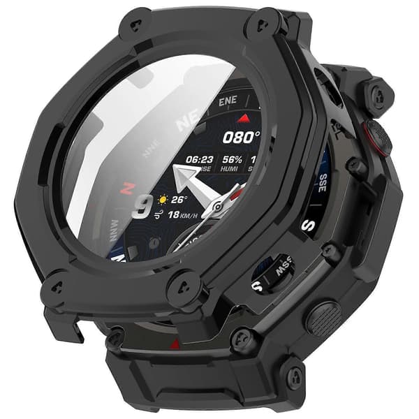 Karkaistu kalvo integroitu PC-kellonsuojus Amazfit T-Rex 3 Prolle Black