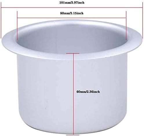 4-pack mugghållare i legerad metall för soffa, båt, husbil - enkel installation, silverfinish