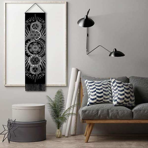 Måne Väggkonst Dekor Orm Måne Tarot Tryckt Psykedelisk Väggbonad 50 x 35 cm