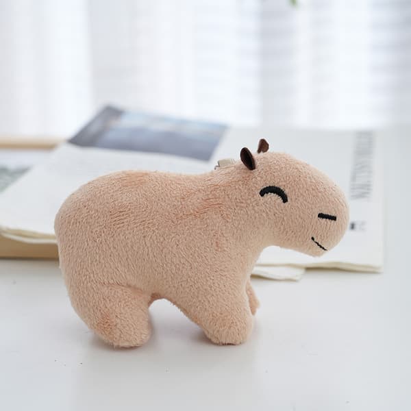 12 cm Simulation Capybara Plush Toy Stuffed Animal Keychain Key A2