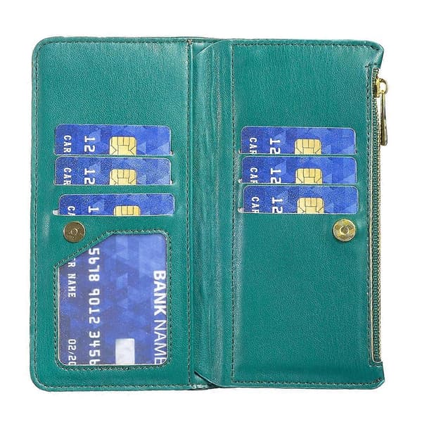 Diamond Check Leather Zipper Wallet Case for iPhone XR