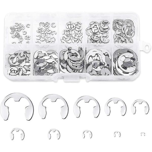 200st Rostfritt Stål E-clips Ring Kit, Rostfritt Stål Circlip R...
