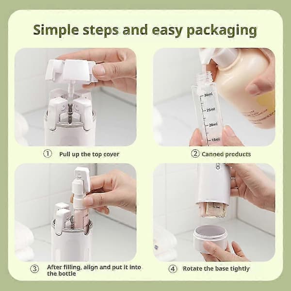 4-in-1 Refillable Travel Liquid Dispenser Empty Bottle Portable Leak-Proof Travel Bottle