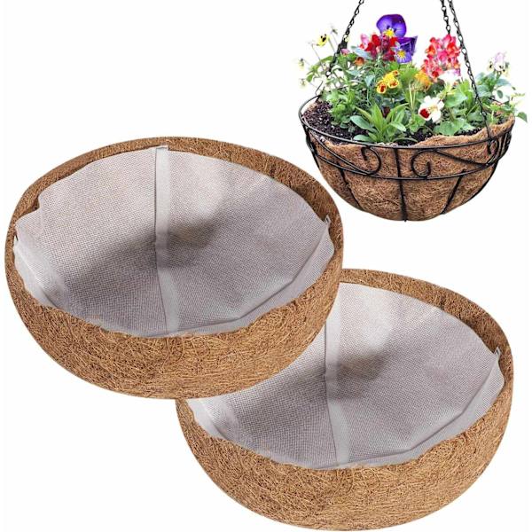 2 st 12 tum runda kokosfoder med 2 st innerfoder av non-woven tyg, kokosnötfiberfoder