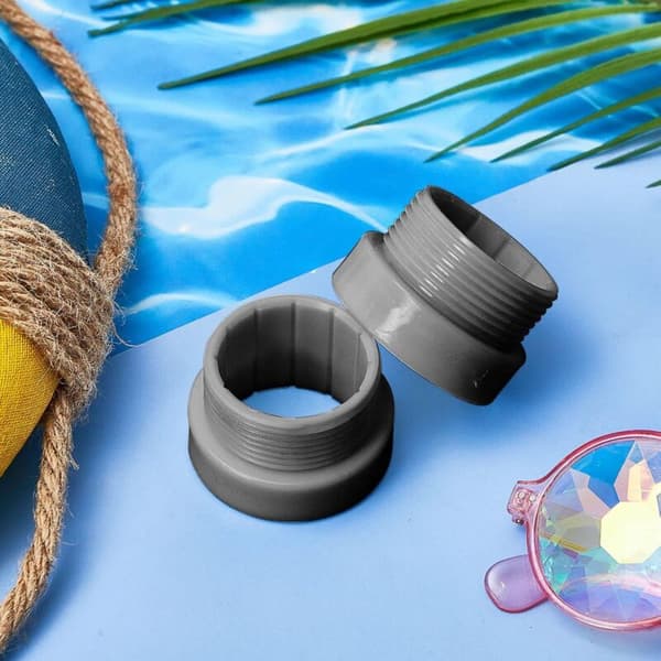 Sæt med 4 gevindadaptere til poolparasolstabilisatorer, fastgørelsesmuffer til poolparasolstænger, stabilisatorindsatser til terrasser, 4,4 cm