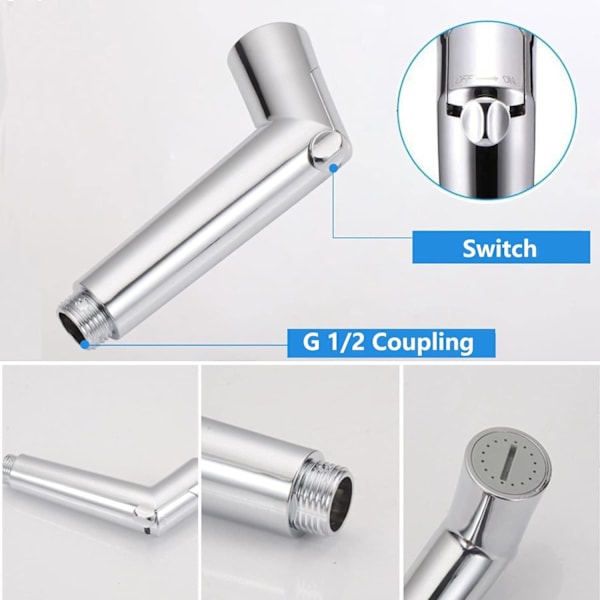 Bidet handdusch, justerbar tryckspruta, toalett handdusch, bidet toalettspruta