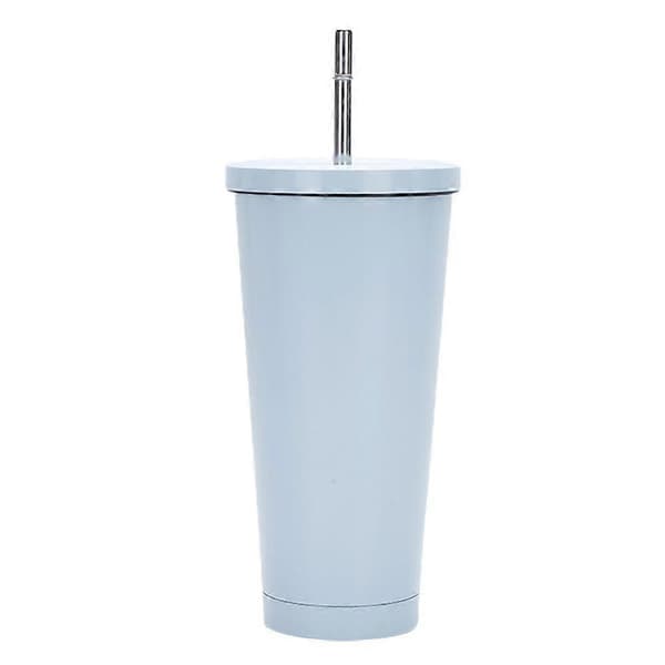 Resemugg i rostfritt stål med sugrör och lock, termosmugg, termos...
