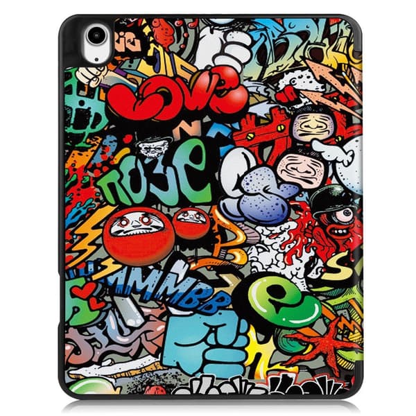 Til iPad Air 13 (2024) Slim fit tri-fold deksel Pennfack - Graffiti multifärg multicolor