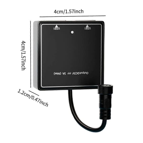 Solar Spänningsstabilisator Solpanel Batteriladdningsregulator Snabb Laddning Hem 2 USB Svart Utomhus 5V3A Solpanelregulator