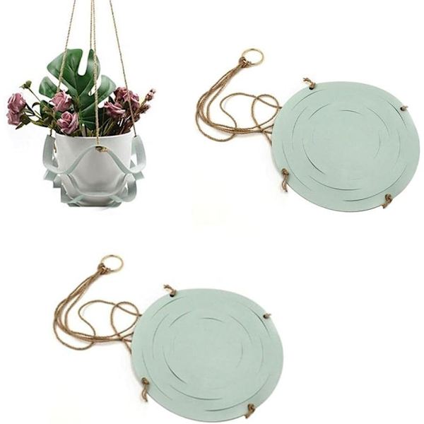 Läderhängande blomkruka - För inomhus och utomhus ， 22cm / 10cm ， Himmelblå
