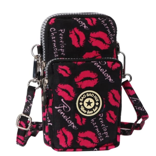 Stylish Practical Mobile Bag Shoulder Bag Kaffe Blomma