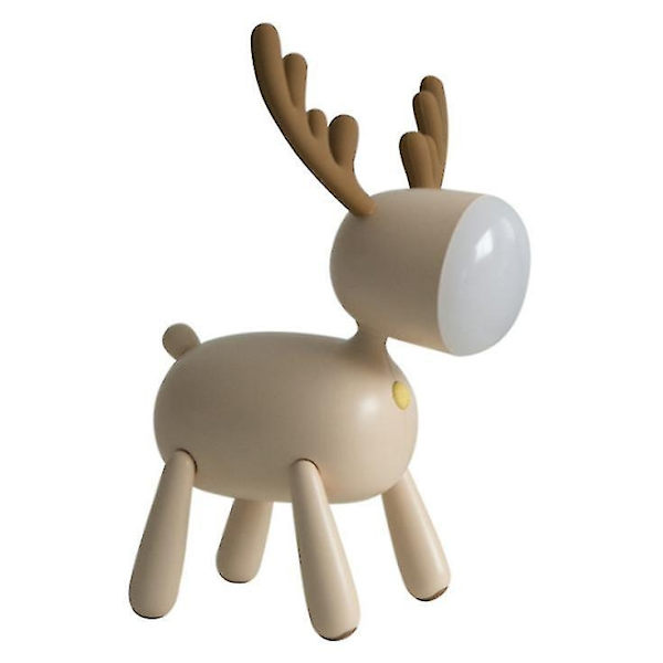 Älg LED-skrivbordslampa, nattduksbordslampa, USB-justerbar belysning (guld)