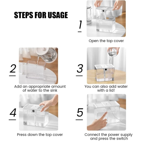 Luftfuktare Luftfuktare för sovrum 1,5L Stor kapacitet 10 timmars timer Ljudreducerande design