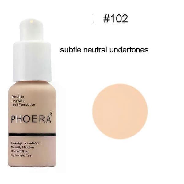 PHOERA Liquid Coverage Foundation Ansiktsbas Kräm Ljusar upp Fuktighetskräm Mineral Full Täckning Concealer Smink TSLM1