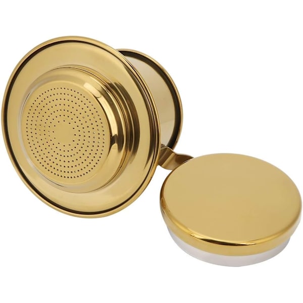 2025 Ny vietnamesisk kaffefilterhållare, kaffebryggare med filterhållare, 10 x 8 cm (guld)