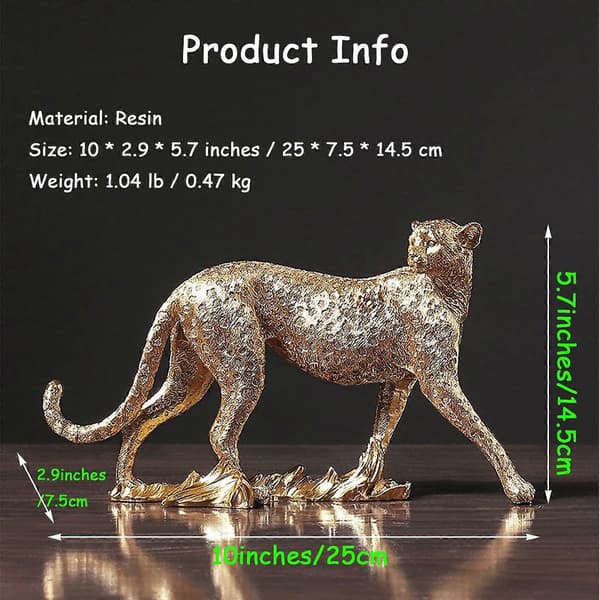 Modern Cheetah-figur i polyresin för konstnärlig vardagsrumsdekoration...