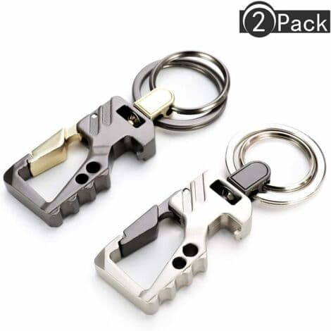2-pack karbinhake nyckelring i metall mini karbinhake nyckelring för nycklar camping resor, Solig