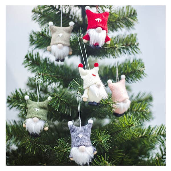 Svenska Jultomte Julgransprydnader - 5-delars set, 6,5 cm