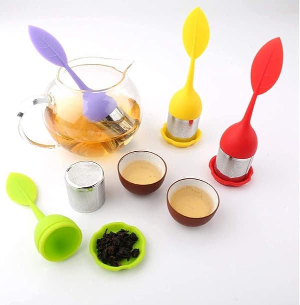 2025 Ny Teinfuser i Rostfritt Stål, Super Små Mesh-infusers för Löst Te, Mesh-sil med Droppbricka