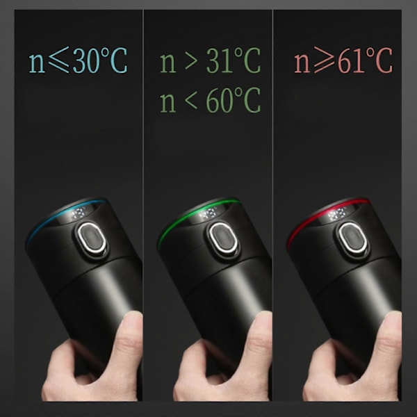 Studsande Lock Termosmugg LED Touch Display Smart Vattenflaska Kaffe...