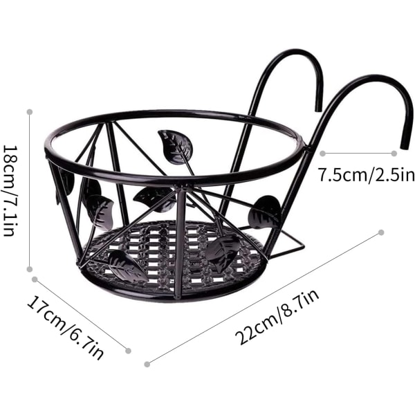 Hängande blomhylla, 3 st krokar runda blomställ järnkonst hängande korgar växtkrukahållare utomhusflo