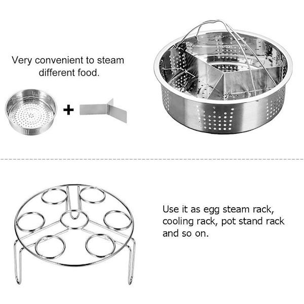 2025 Lämplig Instant Pot Tillbehör Ångkokare med Ångkokare