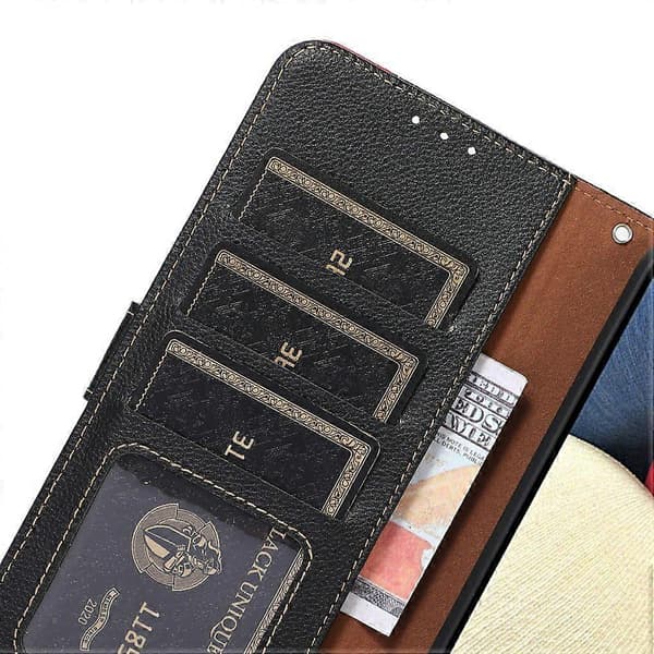 KHAZNEH Case for Sony Xperia 1 VII RFID Blocking Wallet PU Leather Phone Cover - Black
