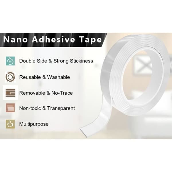 Reusable 6-meter Nano Tape, Washable Without Residue, Multifunctional Double-Sided Tape